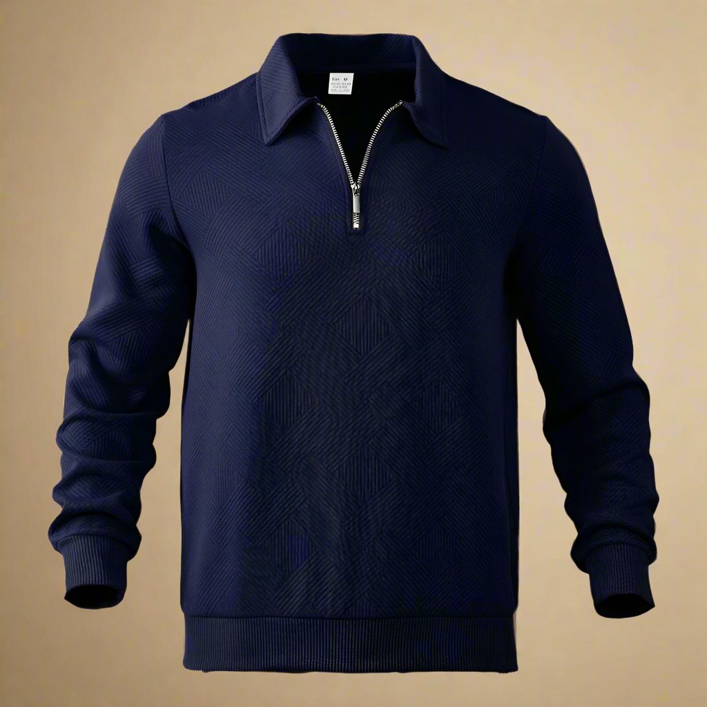 Casual Zipper Polo Trui voor Heren - Comfortabel en Stijlvol