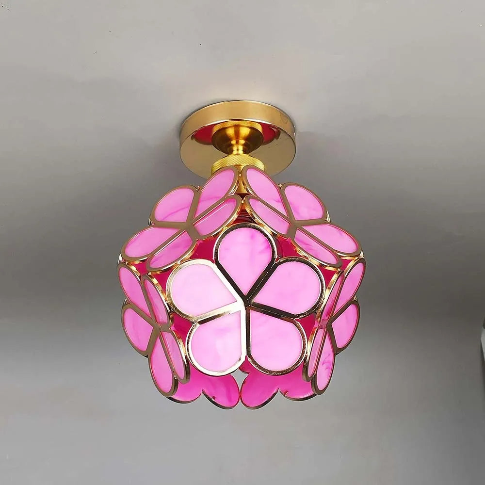 Glazen Plafondlamp met Bloemen Design voor Hal