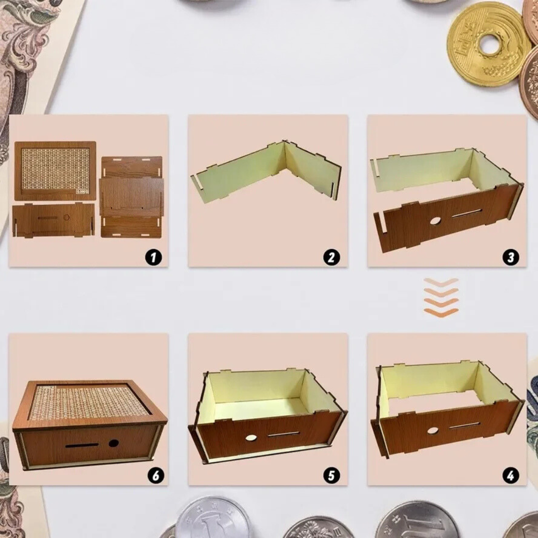 Houten Spaarbox met Doelen en Telgereedschap – Duurzaam en Educatief