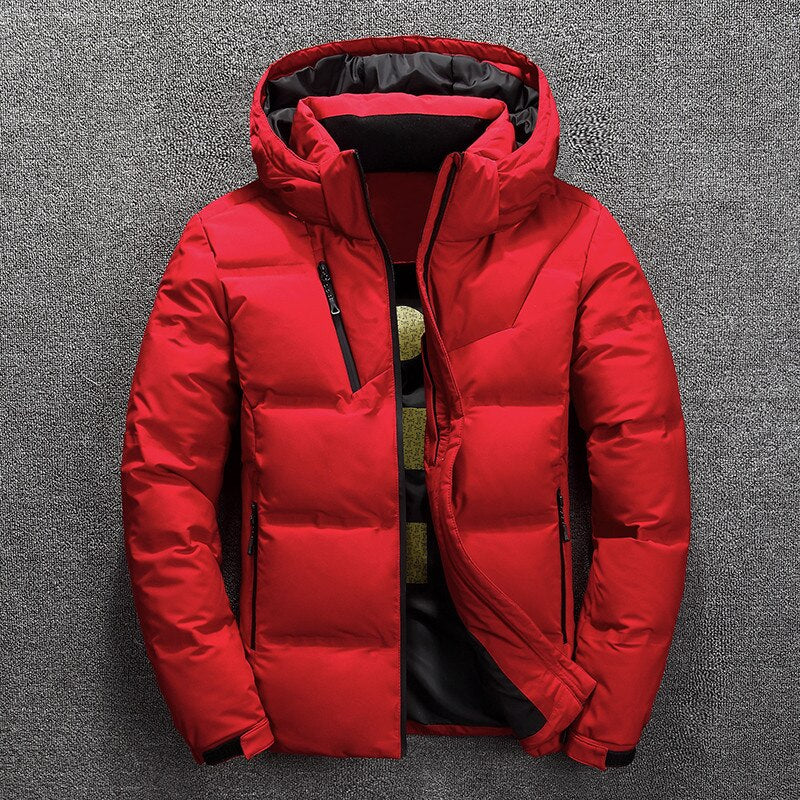 Trendy warme winterjas voor heren met uitneembare capuchon