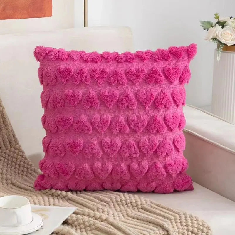 Hartvormige Pluche Kussenhoes voor Romantische Decoratie