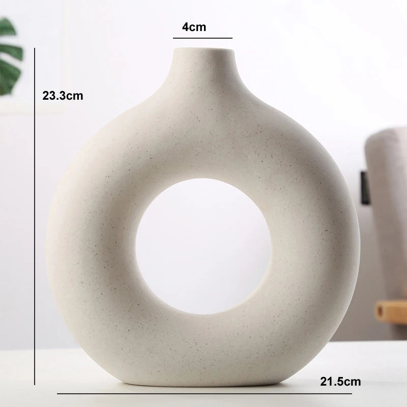Keramische Donut Vaas | Scandinavische Bloempot voor Interieur