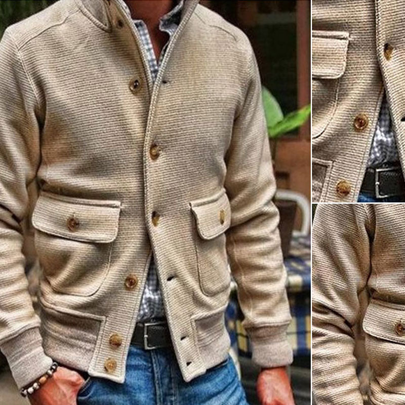Stijlvolle polyester jas met opstaande kraag en zakken