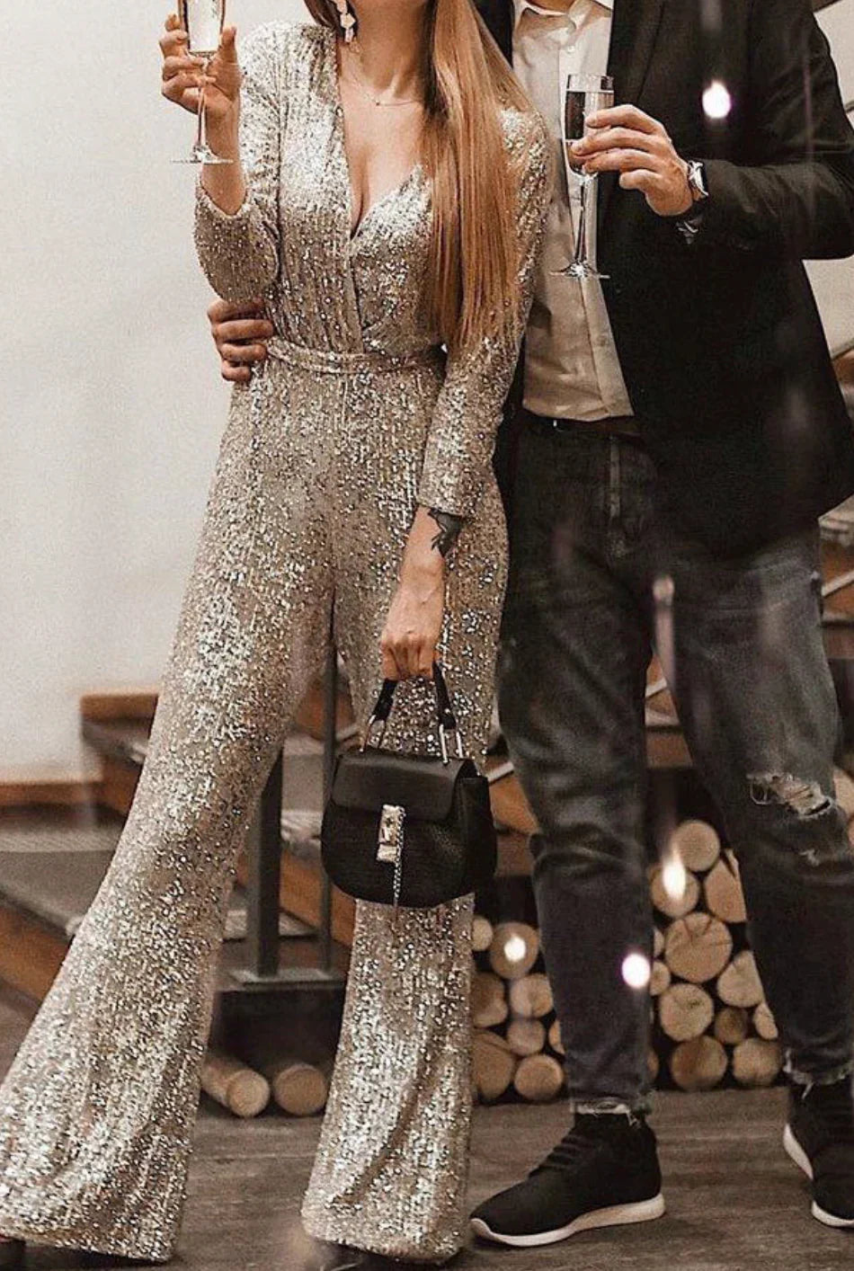 Elegante Jumpsuit Met Ceintuur Voor Feestelijke Gelegenheden