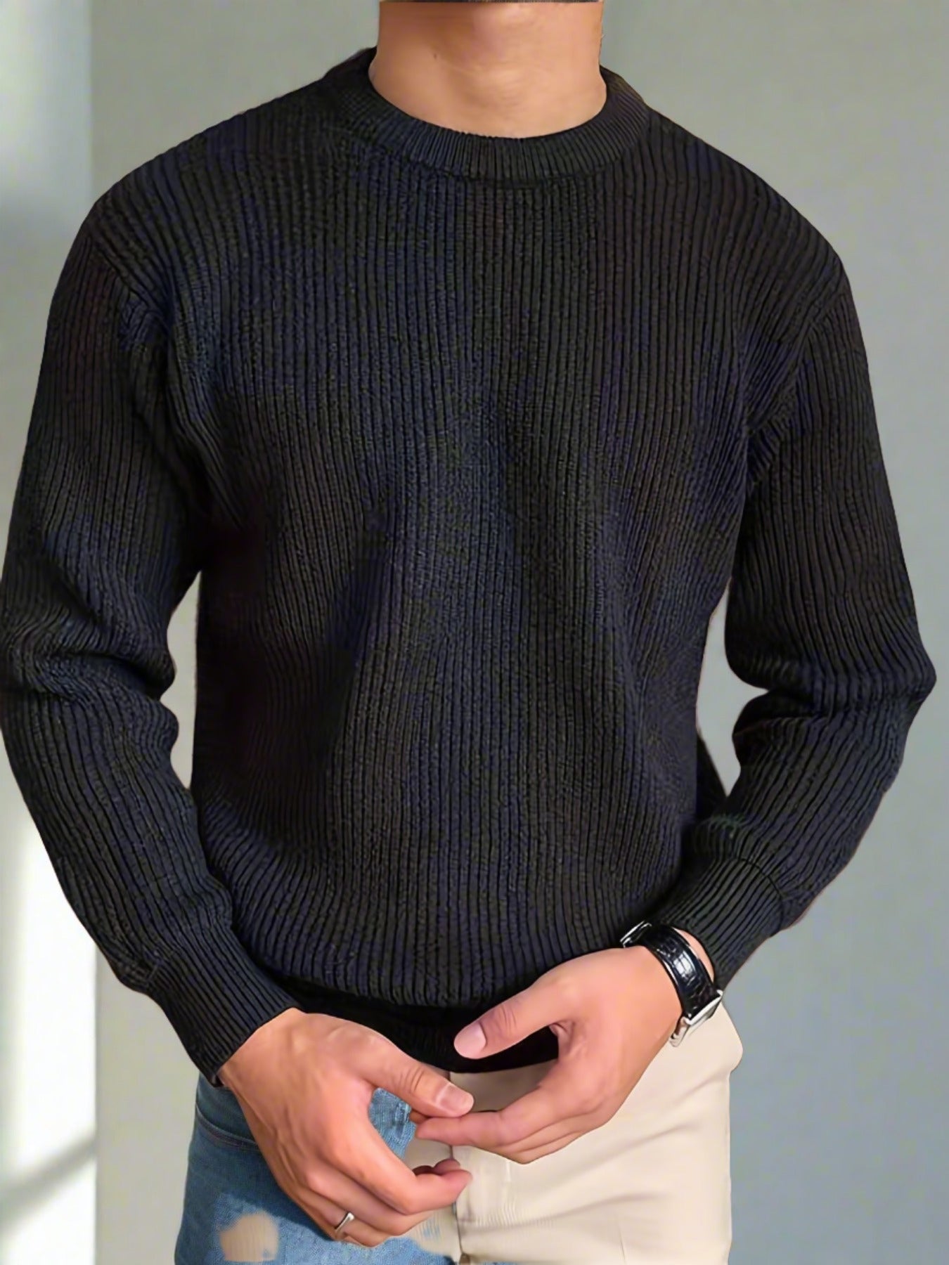 Premium Gebreide Sweater voor Stijlvolle Mannen | Comfortabele Woltrui