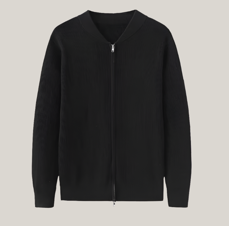 Heren Cardigan 100% Katoen met Rits en Bomberkraag