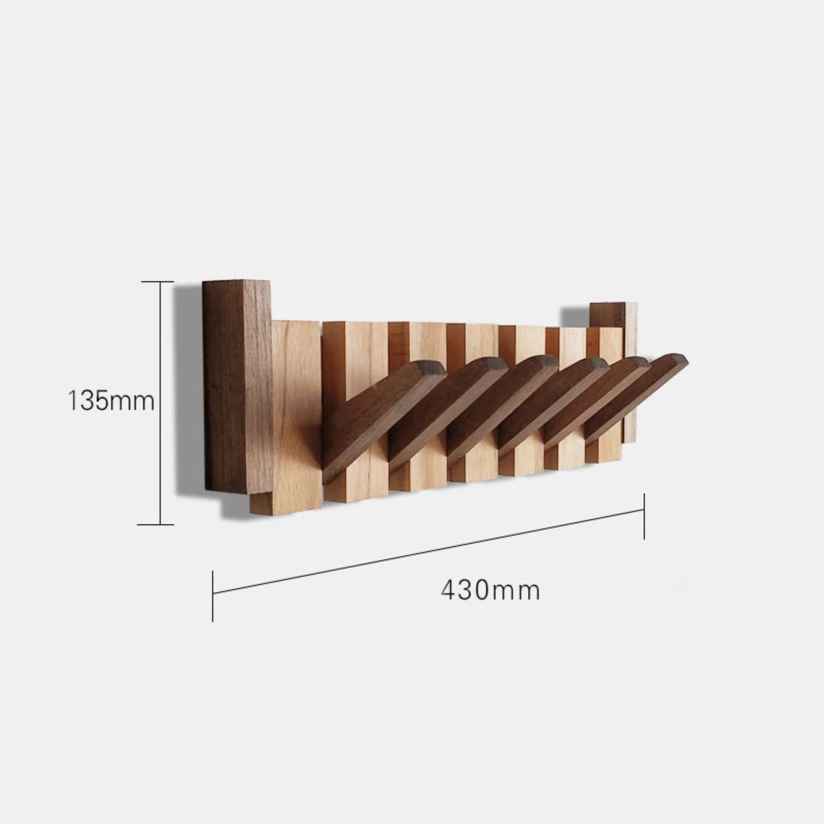 Houten Kapstok met Piano Design en Ruimtebesparende Haken