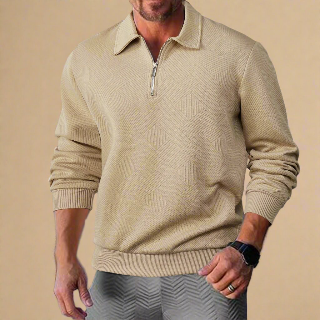Casual Zipper Polo Trui voor Heren - Comfortabel en Stijlvol
