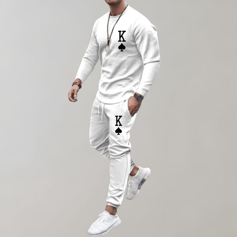 Trendy Trainingspak met Letterprint voor Heren - Comfort en Stijl