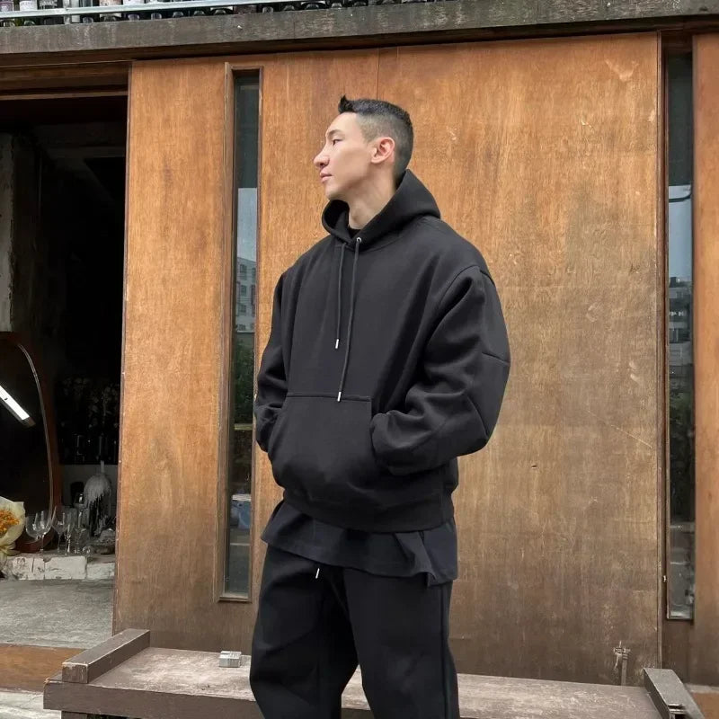 Oversized fluwelen tweedelige herenset voor casual stijl