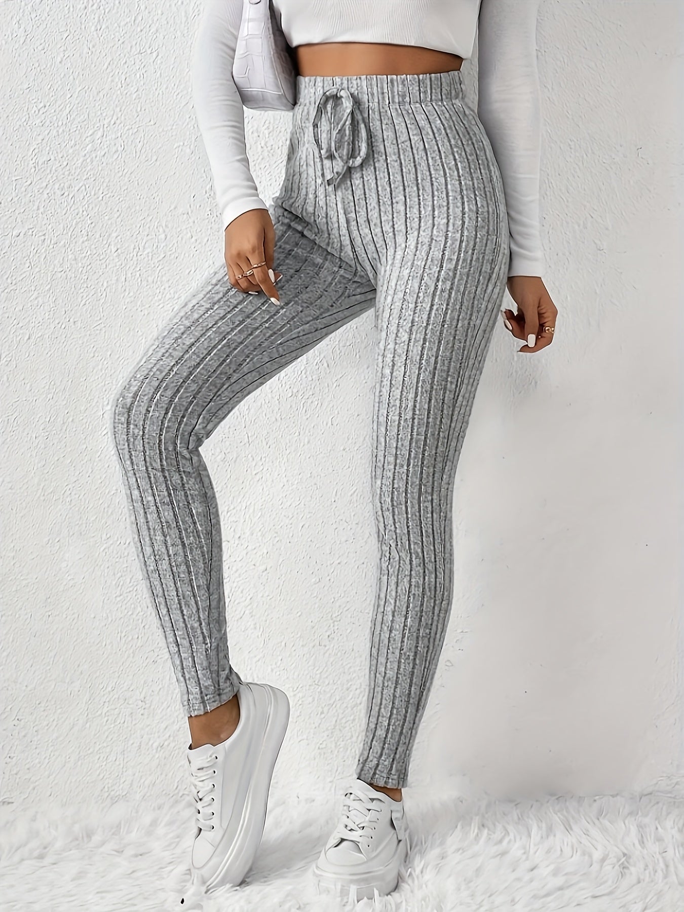 Elegante Ribgebreide Legging voor Dames – Comfortabel en Stijlvol