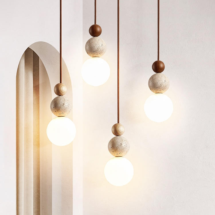 Moderne Travertine Hanglamp - Minimalistisch Design voor Woonkamer & Eetkamer