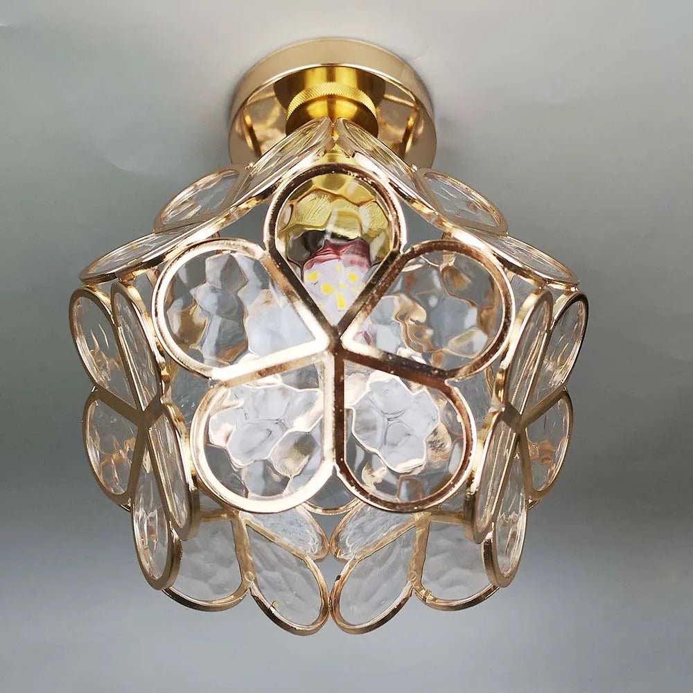Glazen Plafondlamp met Bloemen Design voor Hal