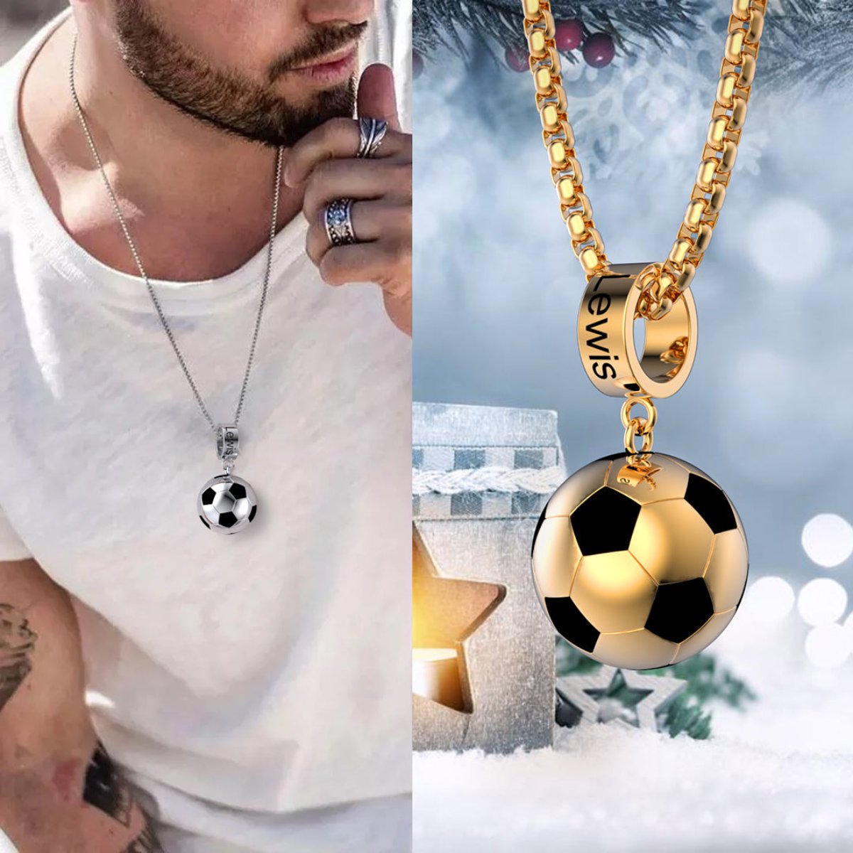 Voetbal Liefde Gepersonaliseerde Ketting