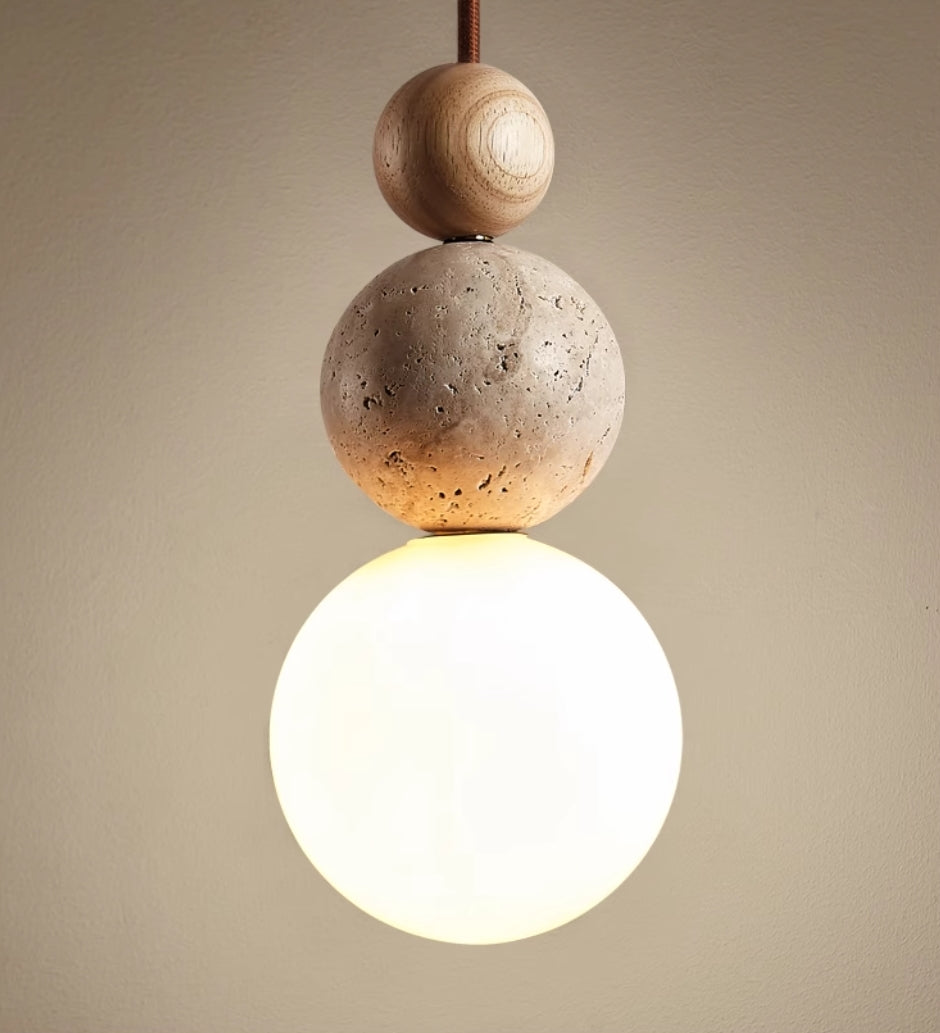 Moderne Travertine Hanglamp - Minimalistisch Design voor Woonkamer & Eetkamer