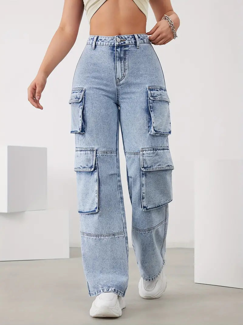 Stijlvolle Wijde Pijp Denim Broek voor Dames