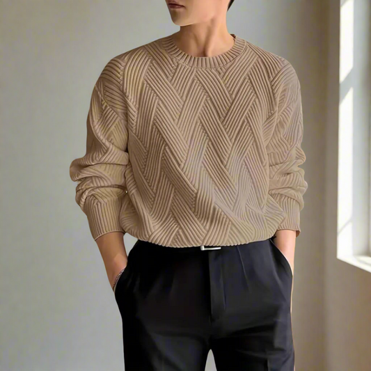 Trendy Zigzag Gebreide Sweater voor Heren | Stijlvolle en Comfortabele Trui