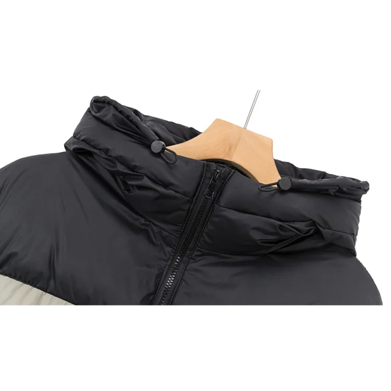 Dames donsjas met capuchon | Tweekleurig en warm