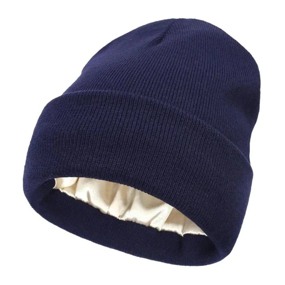 Luxe Satijnen Beanie - Zijden Voering voor Haarbescherming en Comfort