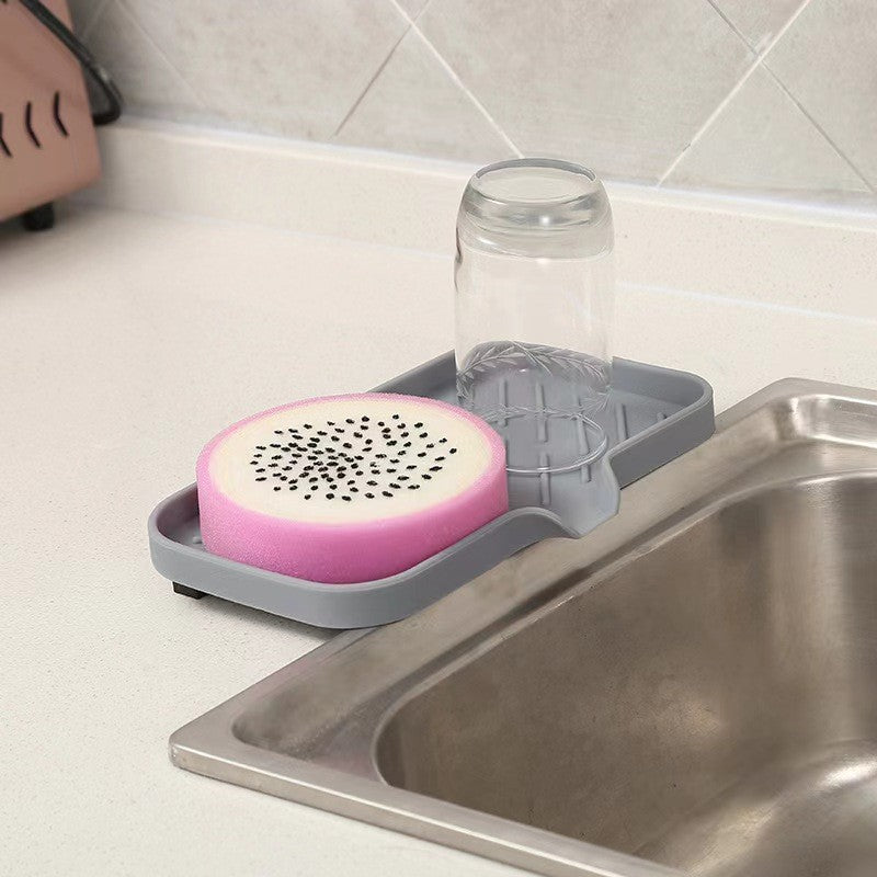 Quick-drying anti-slip mat for kitchen and bathroom with drain spout