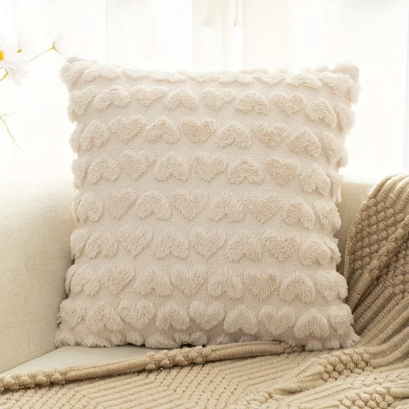 Hartvormige Pluche Kussenhoes voor Romantische Decoratie