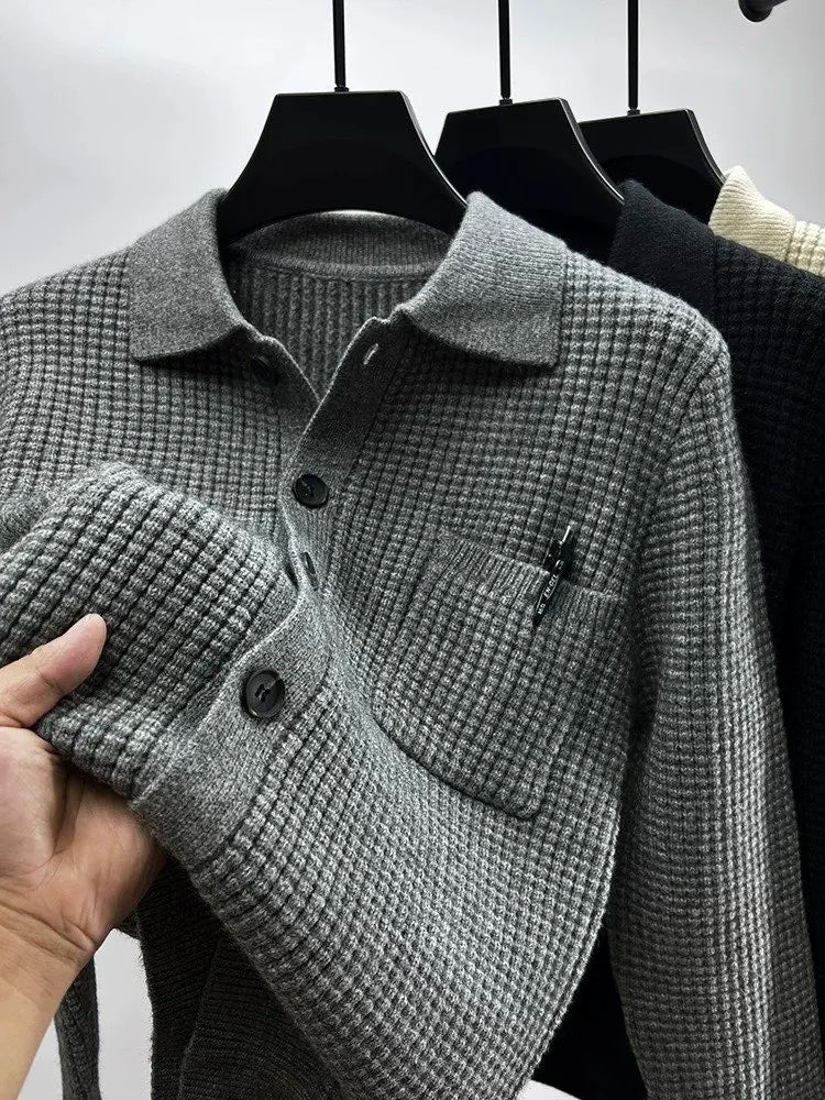 Trendy gebreid vest voor heren in Koreaanse stijl