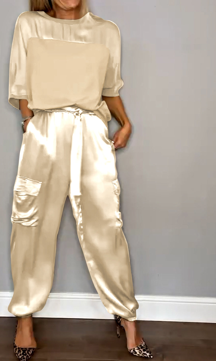 Trendy satijnen dames set voor elegante outfits