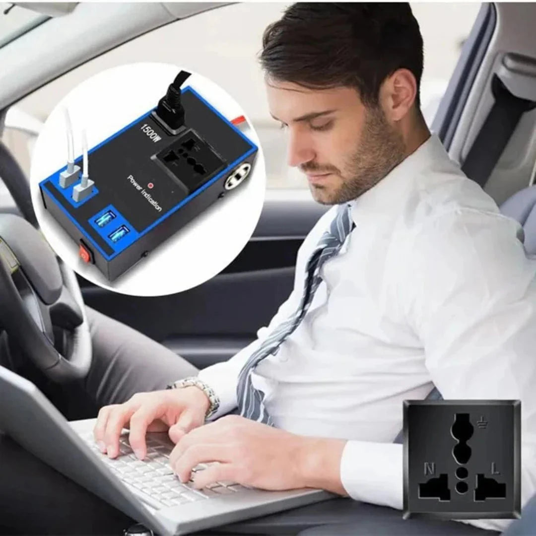 1500W Auto Inverter - Powerful Performance - Safe Charging - Versatile Usage