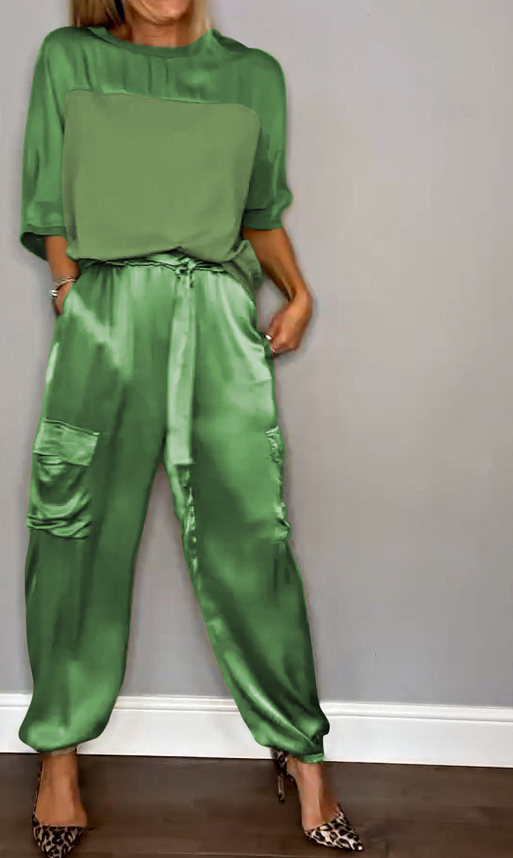 Trendy satijnen dames set voor elegante outfits