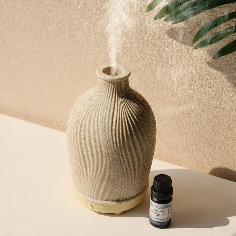 Vaasvormige luchtbevochtiger met aromatherapie - USB-aangedreven voor thuis en kantoor