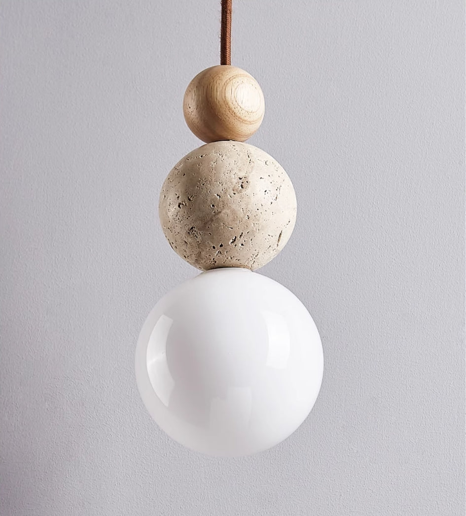 Moderne Travertine Hanglamp - Minimalistisch Design voor Woonkamer & Eetkamer