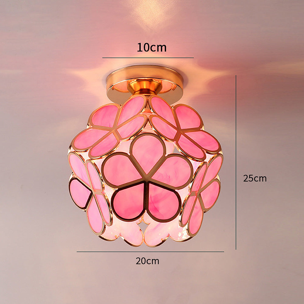Glazen Plafondlamp met Bloemen Design voor Hal