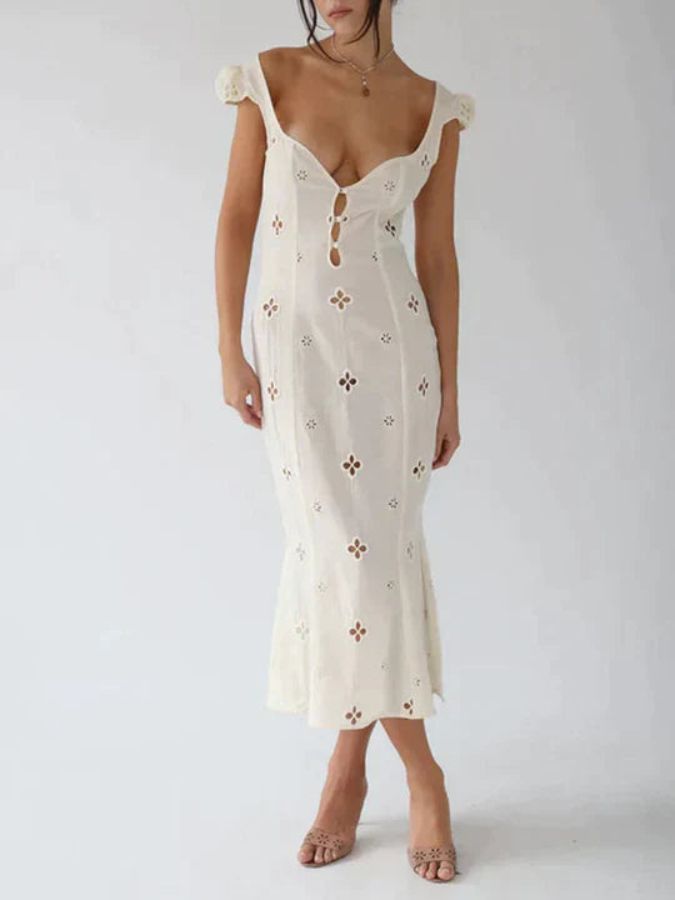 Off-shoulder jurk met uitgesneden design voor elke gelegenheid