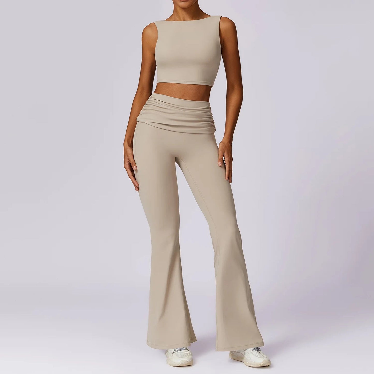 Sportieve Set met Flared Trainingsbroek en Tanktop