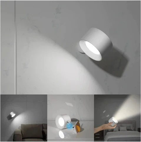 Draadloze Dimbare Wandlamp met 360° Rotatie