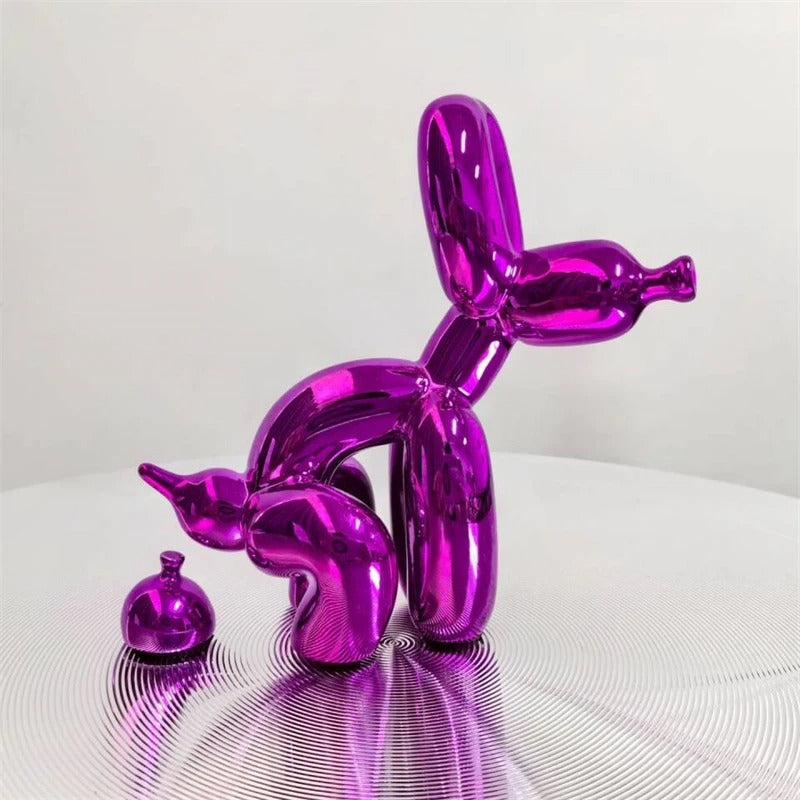 Speelse Hars Ballonhond Beelddecoratie