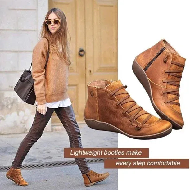 Leren enkellaarsjes met warme voering voor stijlvolle winterlook