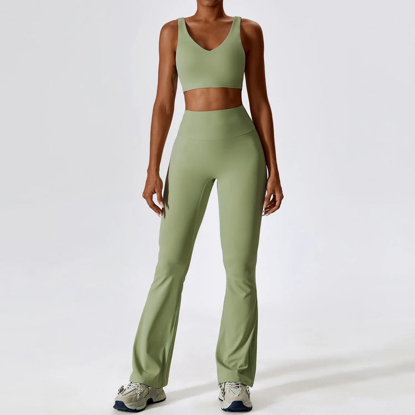 Vrouwen Flared Yoga Set voor Comfortabele Workouts