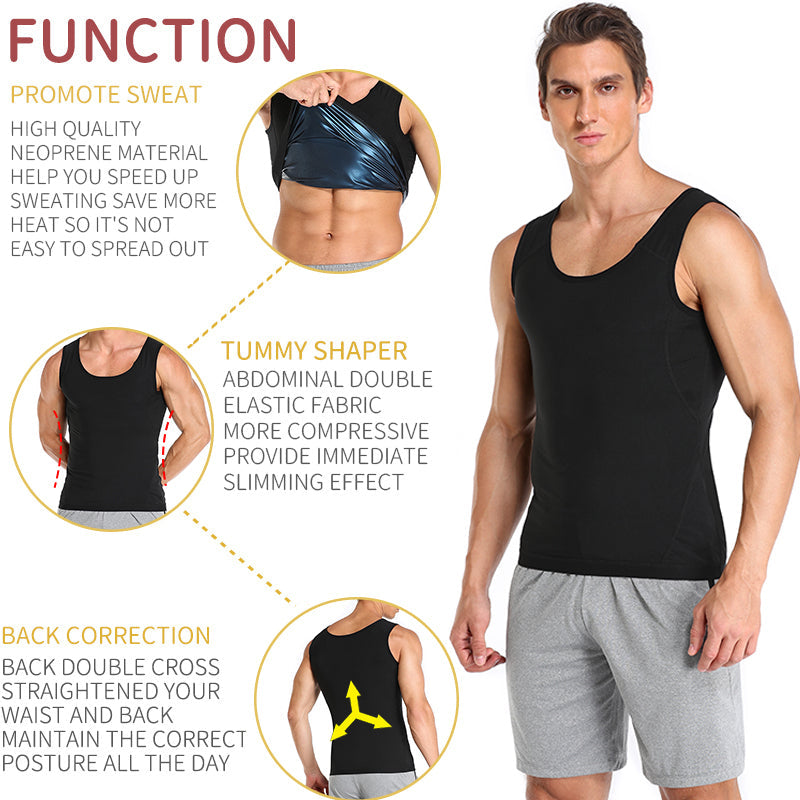 Mannen Sauna Shaper Compressie Vest voor Fitness