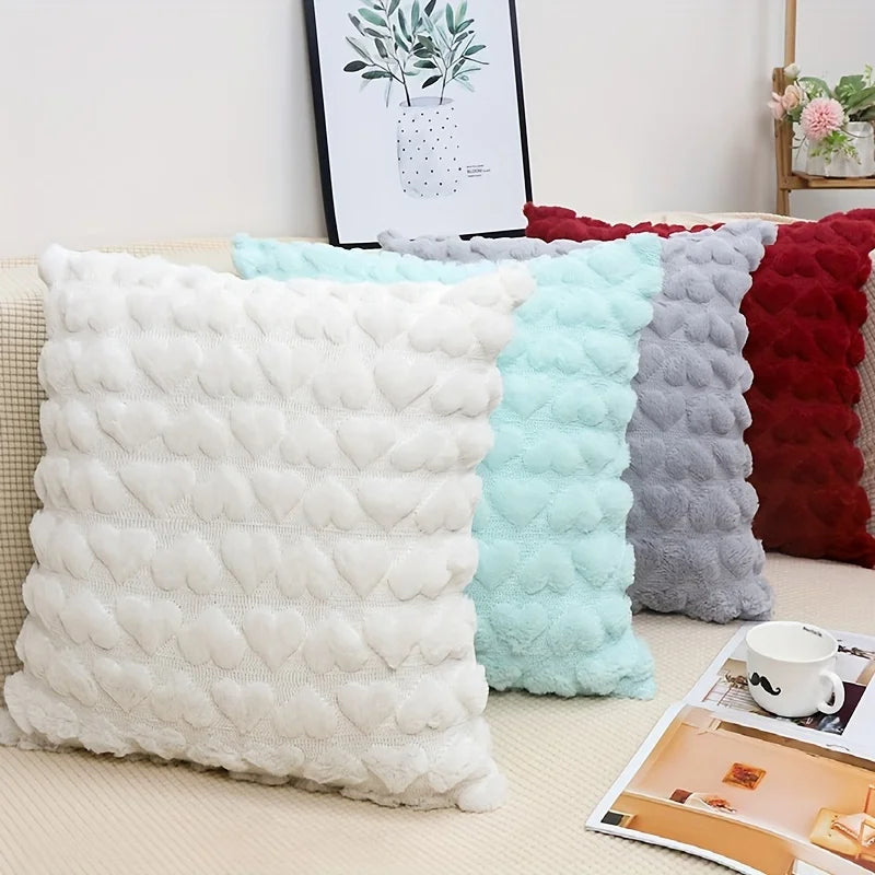 Hartvormige Pluche Kussenhoes voor Romantische Decoratie