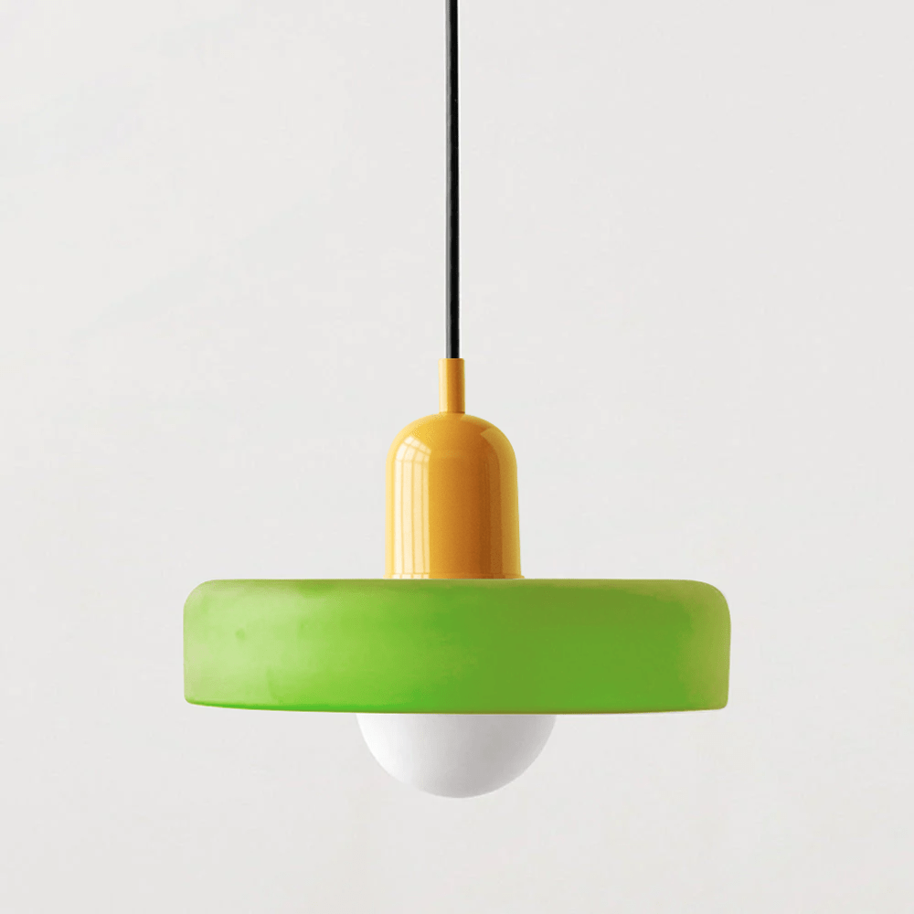 Kleurrijke hanglamp van glas-in-lood met modern design