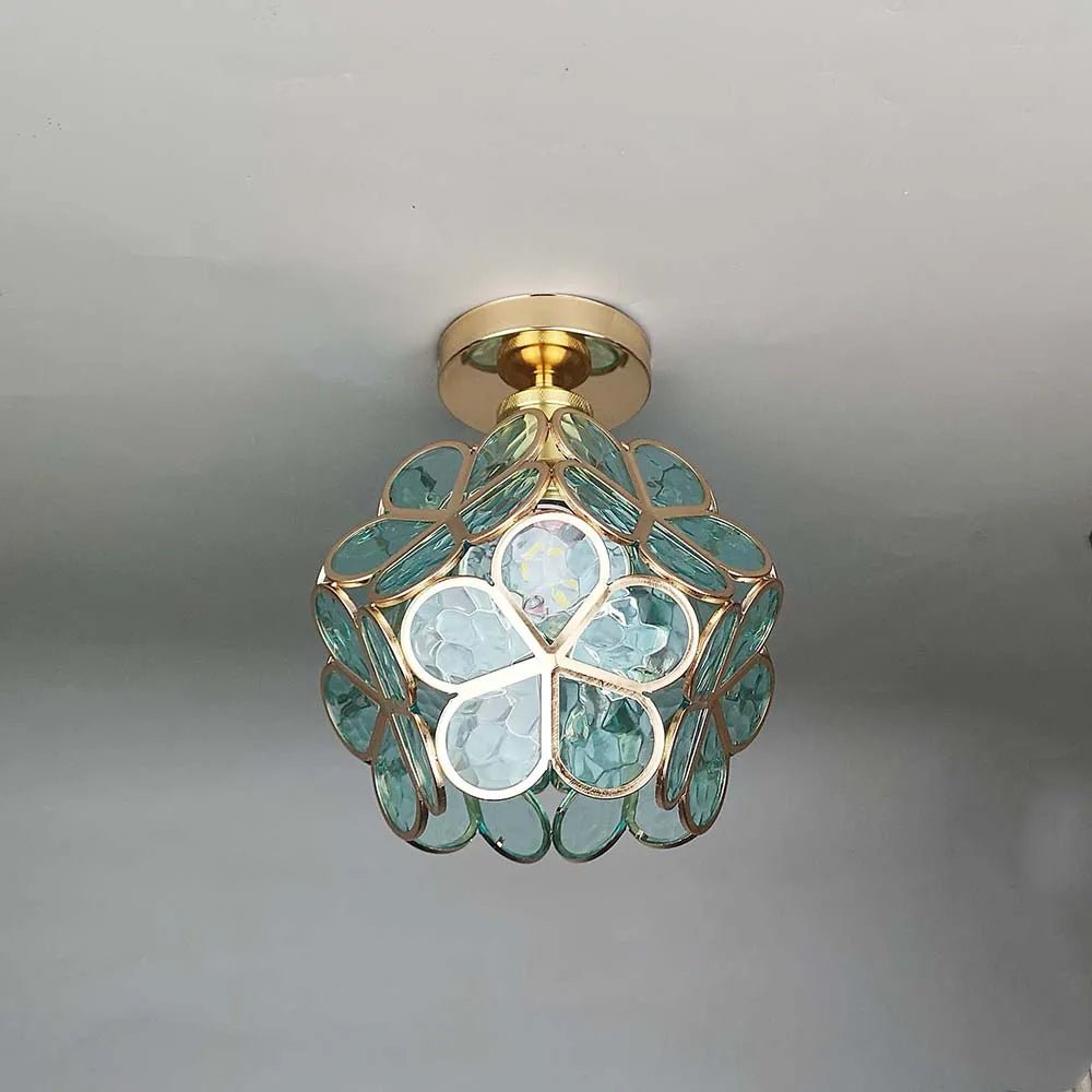 Glazen Plafondlamp met Bloemen Design voor Hal