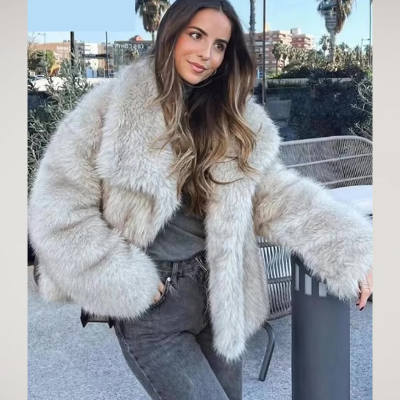 Luxe Nep Bont Jas voor Comfort en Stijl