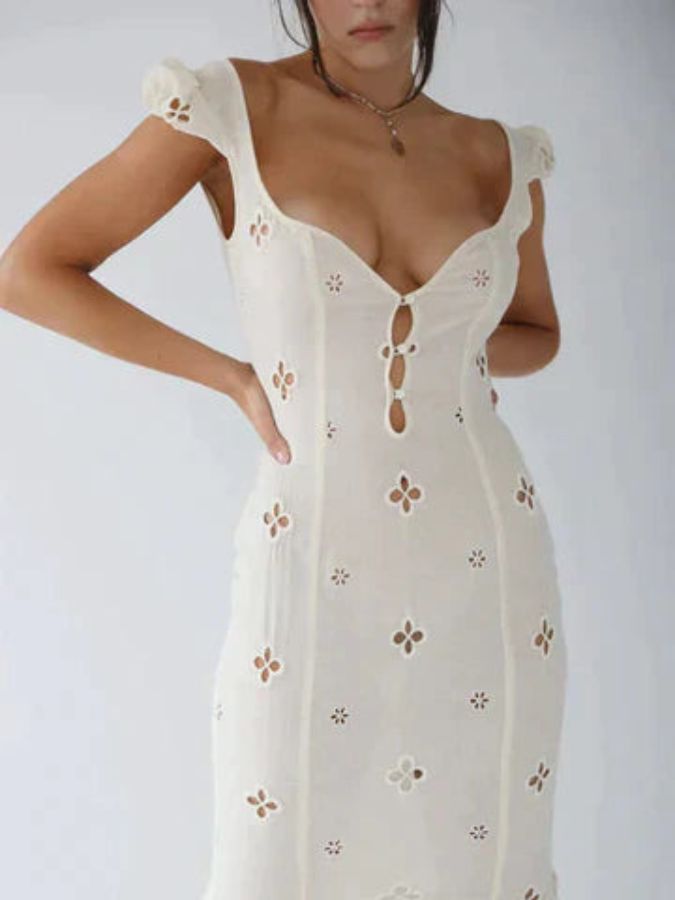 Off-shoulder jurk met uitgesneden design voor elke gelegenheid