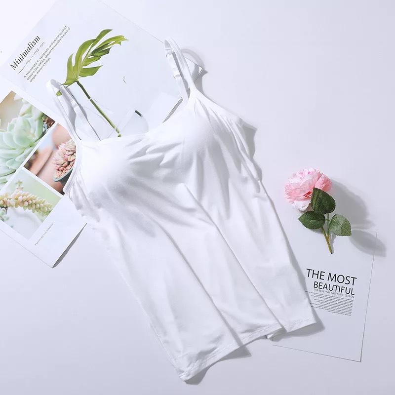 Padded Tanktop met Ingebouwde Beha voor Comfort en Ondersteuning