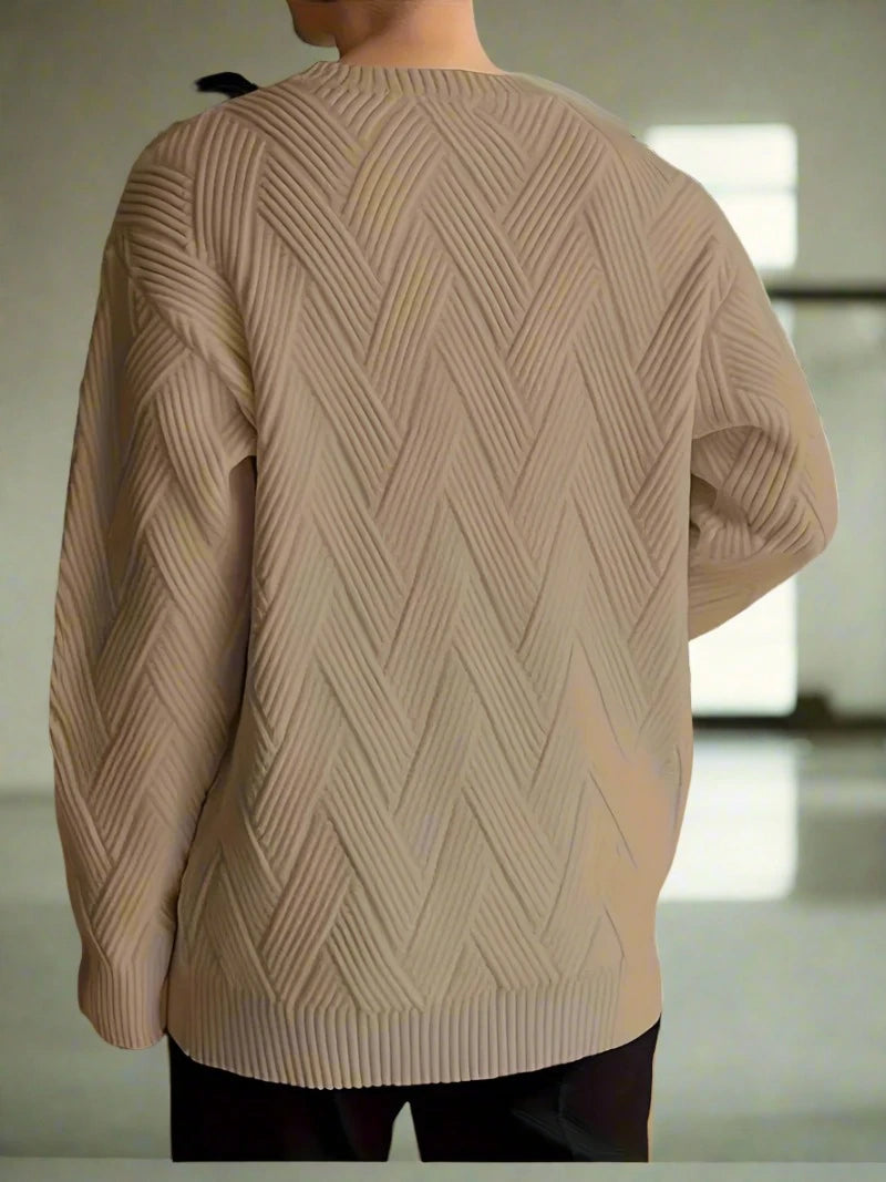Trendy Zigzag Gebreide Sweater voor Heren | Stijlvolle en Comfortabele Trui