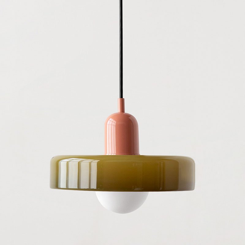 Kleurrijke hanglamp van glas-in-lood met modern design
