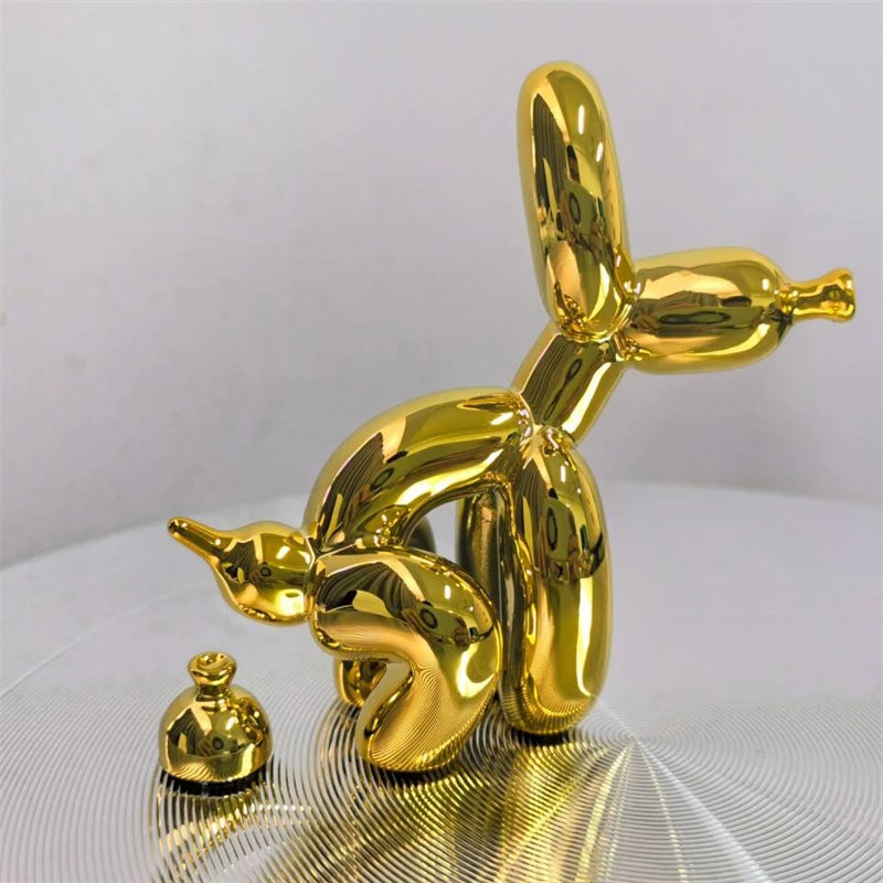 Speelse Hars Ballonhond Beelddecoratie