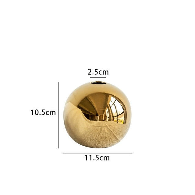 Gouden keramische bolvaas | Stijlvolle decoratie voor elke kamer