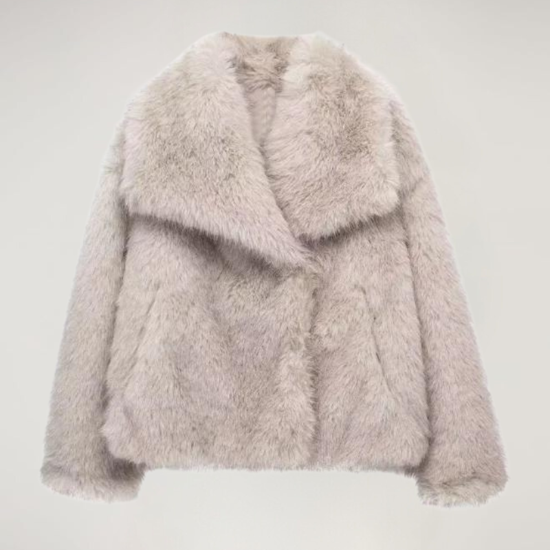 Luxe Nep Bont Jas voor Comfort en Stijl